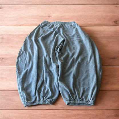 Super baggy wide leg Korean joggers in marl grey.