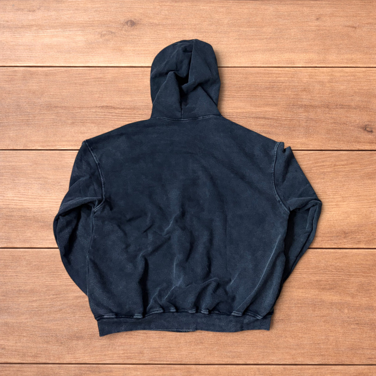 Vintage style baggy zip up hoodie jumper in washed black.