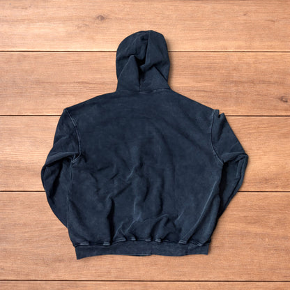 Vintage style baggy zip up hoodie jumper in washed black.