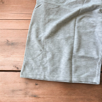 Lovely super baggy wide leg long jersey shorts jorts in marl grey.