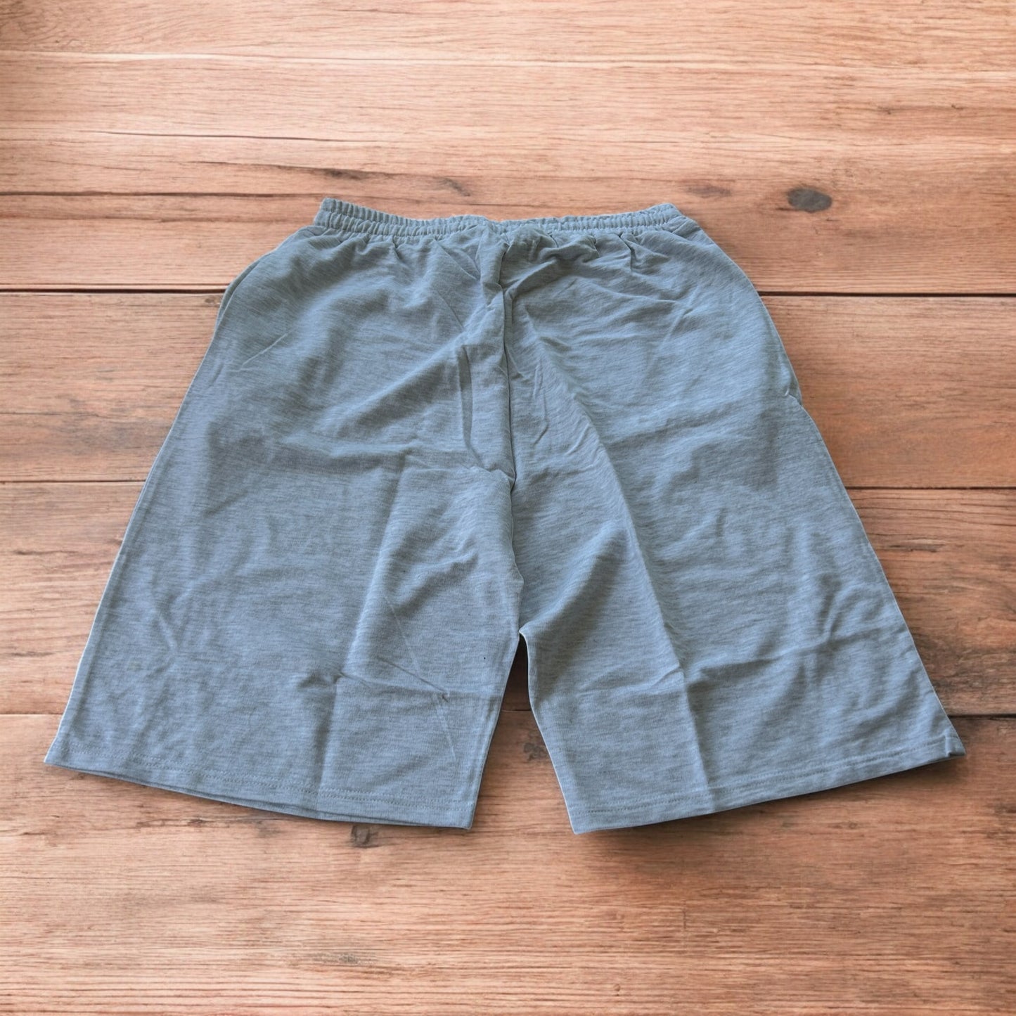 Lovely super baggy wide leg long jersey shorts jorts in marl grey.