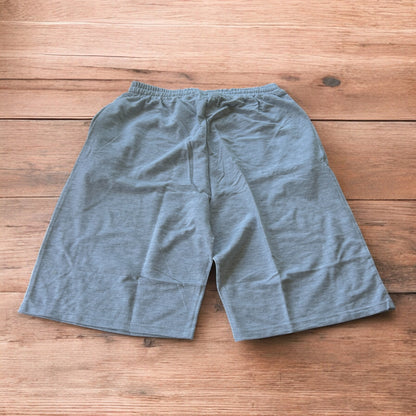 Lovely super baggy wide leg long jersey shorts jorts in marl grey.