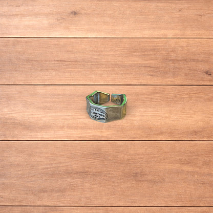 Vintage style stainless steel you are my everything love ring in silver/green.