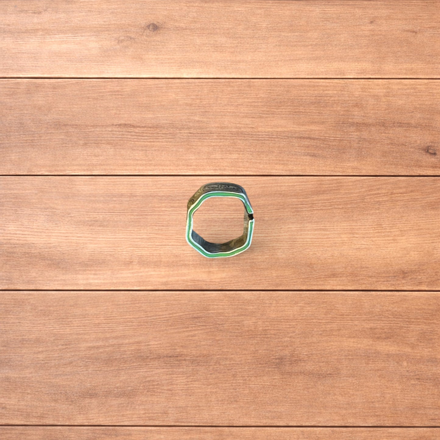 Vintage style stainless steel you are my everything love ring in silver/green.