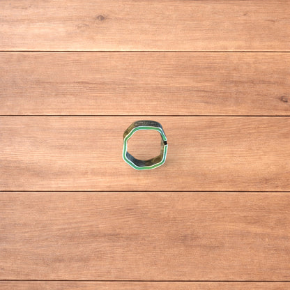 Vintage style stainless steel you are my everything love ring in silver/green.