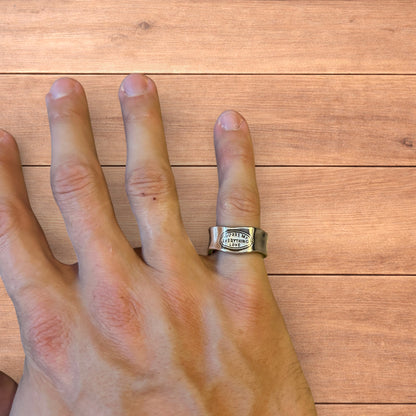 Vintage style stainless steel you are my everything love ring in silver/green.