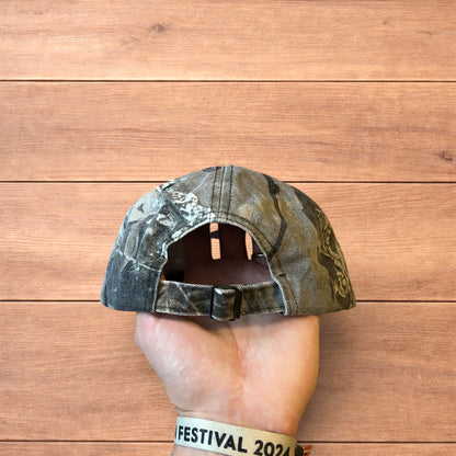 Vintage style Camo military cap hat in grey colourway.