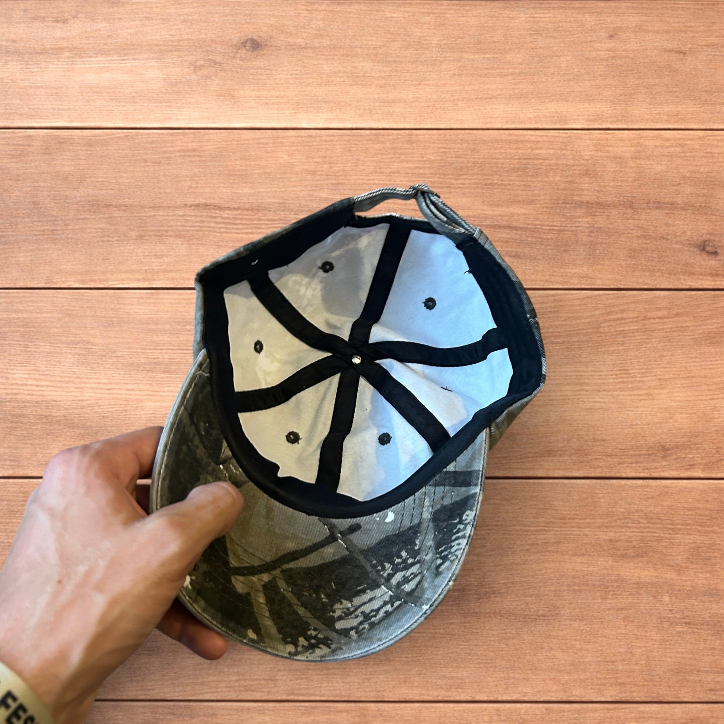 Vintage style Camo military cap hat in grey colourway.
