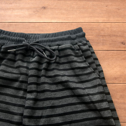 Lovely baggy straight leg striped lounge pants trousers in black/grey.