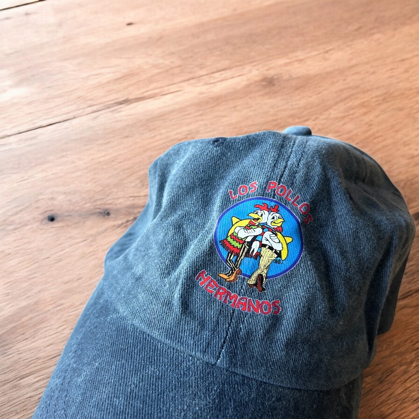 Vintage style Los Pollos Hermanos cap hat in navy blue. One size.