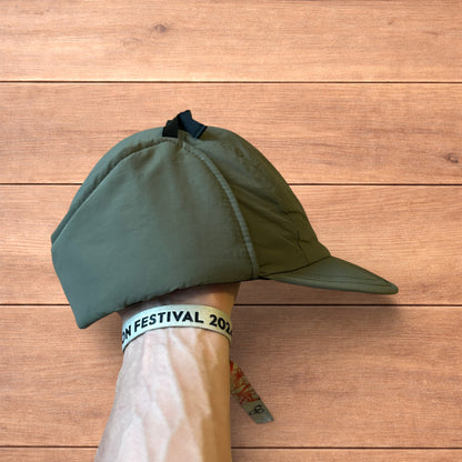 Insane Russian Trapper Korean padded hat cap in khaki green.