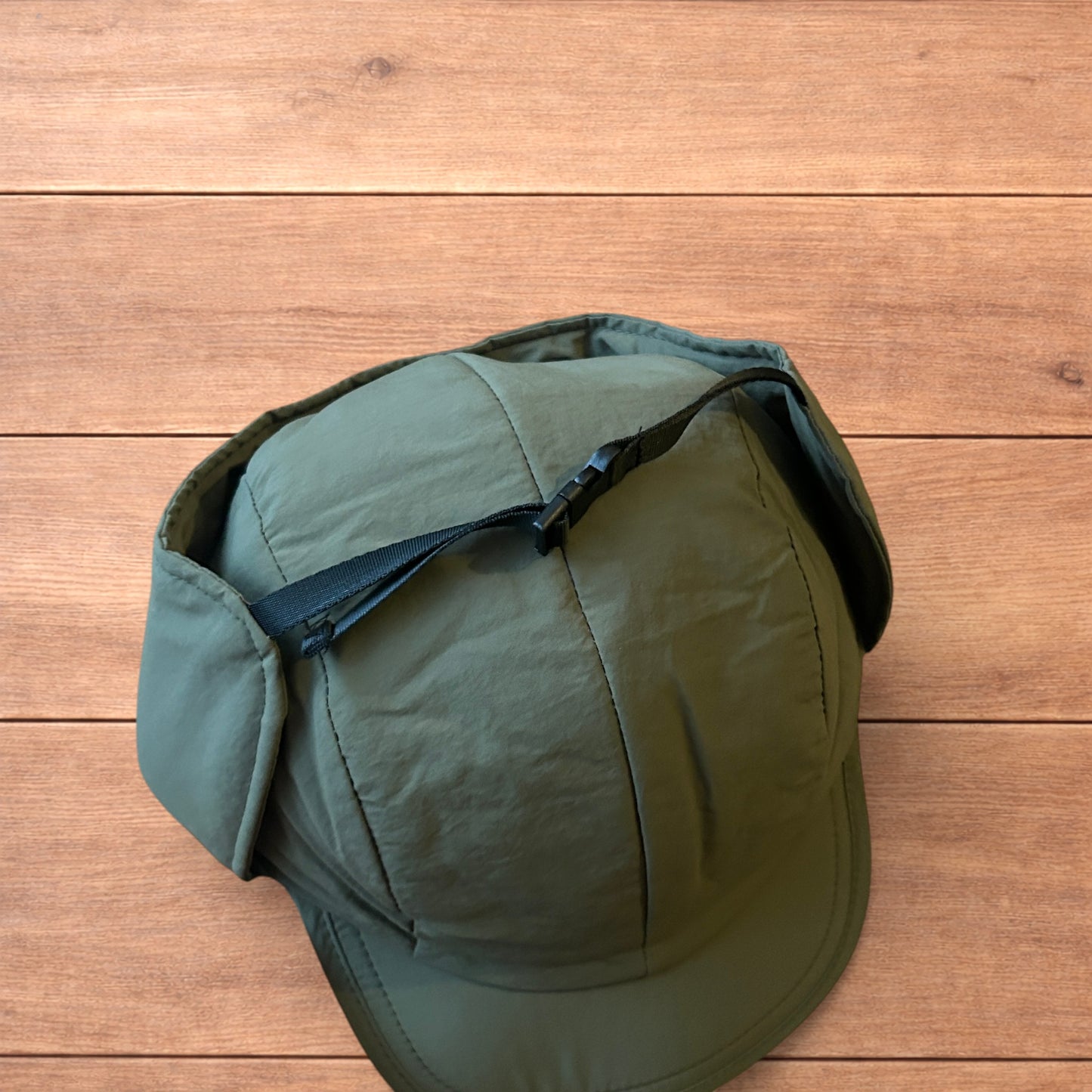 Insane Russian Trapper Korean padded hat cap in khaki green.