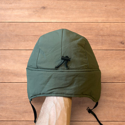 Insane Russian Trapper Korean padded hat cap in khaki green.
