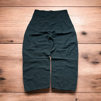 Vintage Military style baggy wide leg cargo trousers in khaki green.