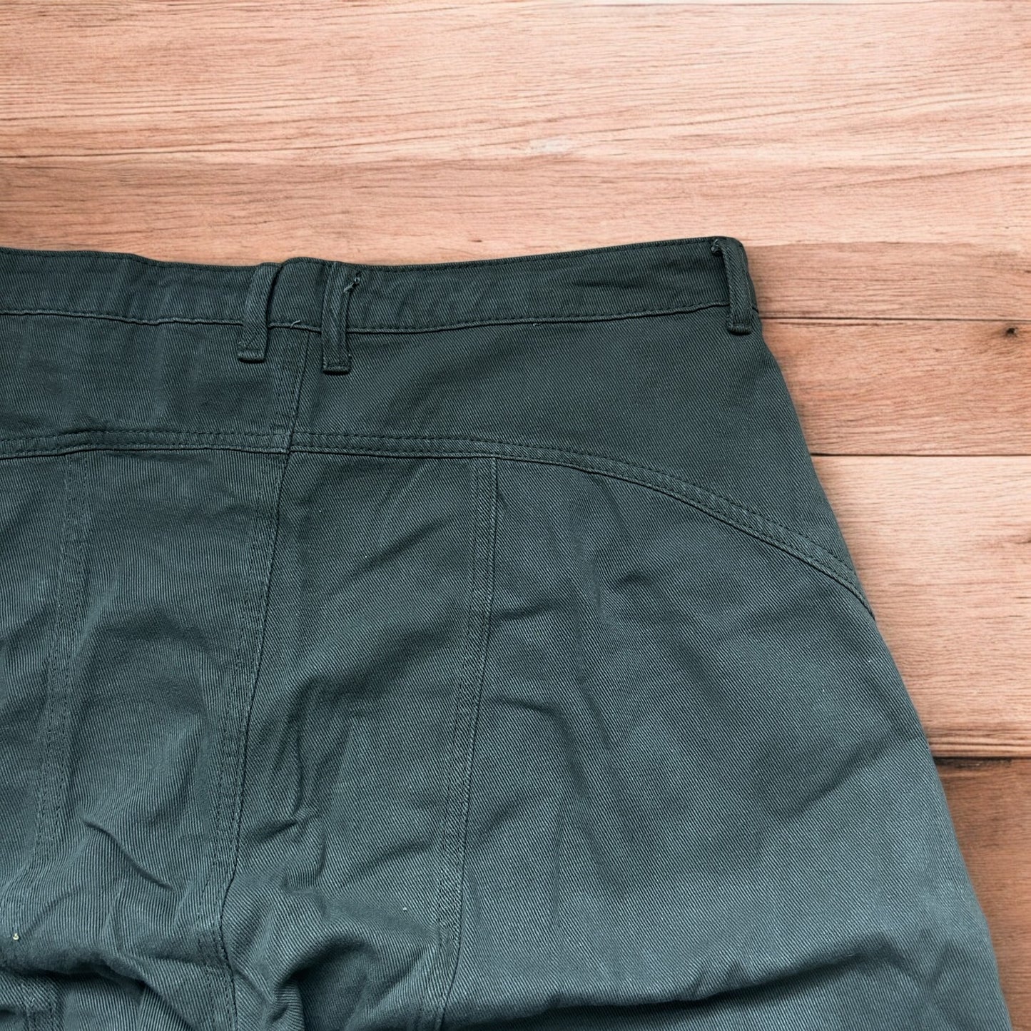 Vintage Military style baggy wide leg cargo trousers in khaki green.