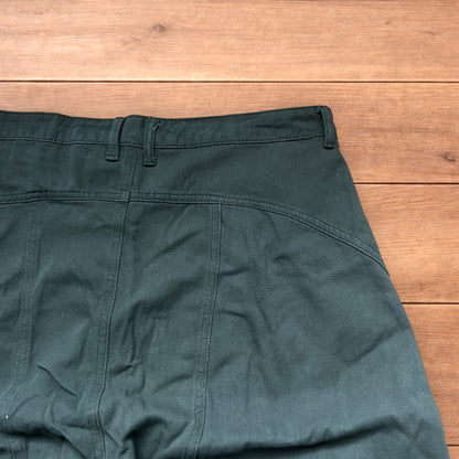 Vintage Military style baggy wide leg cargo trousers in khaki green.
