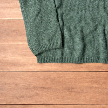 Vintage style knitted sweater jumper in khaki green.