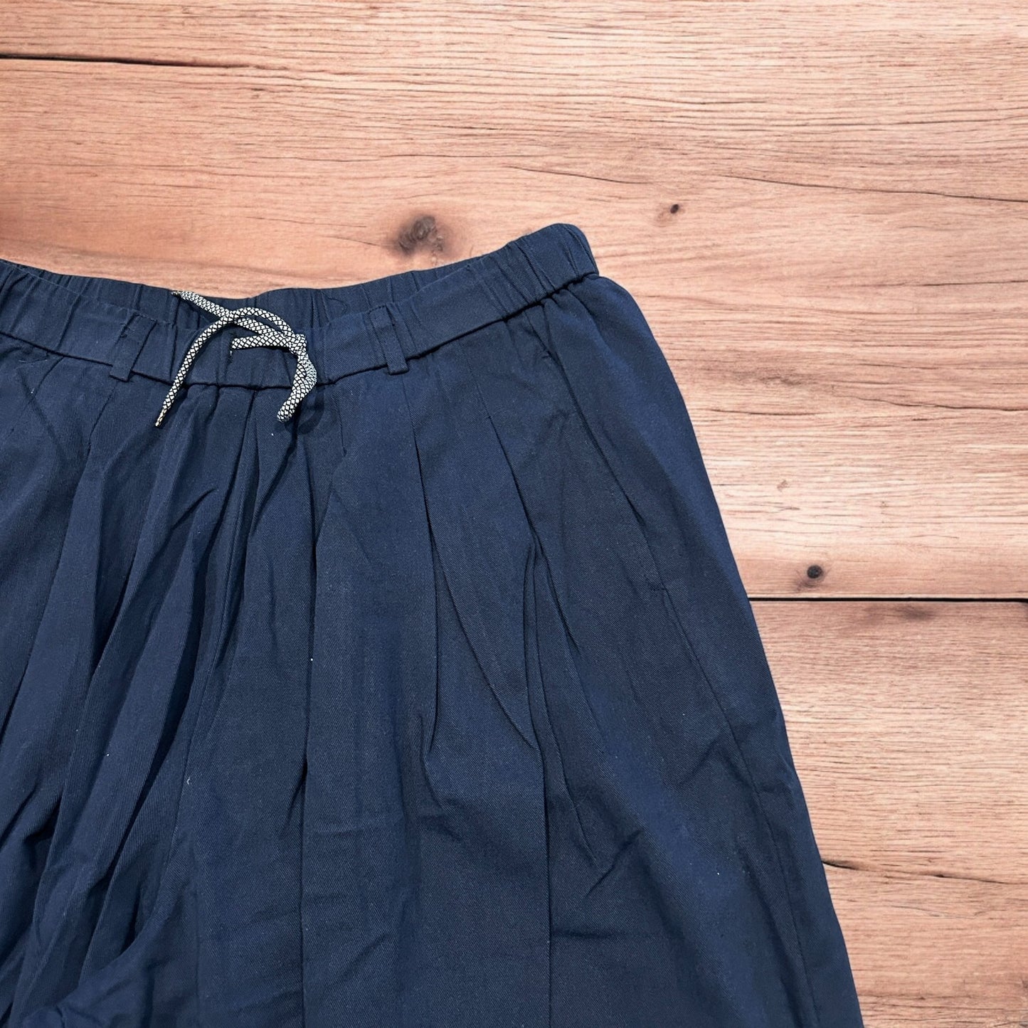 Incredible super baggy wide leg parachute trousers in dark blue wash.