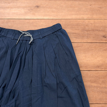 Incredible super baggy wide leg parachute trousers in dark blue wash.