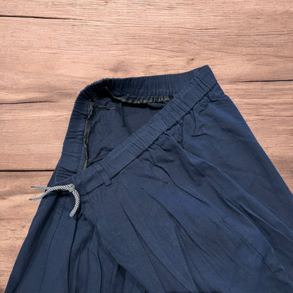 Incredible super baggy wide leg parachute trousers in dark blue wash.