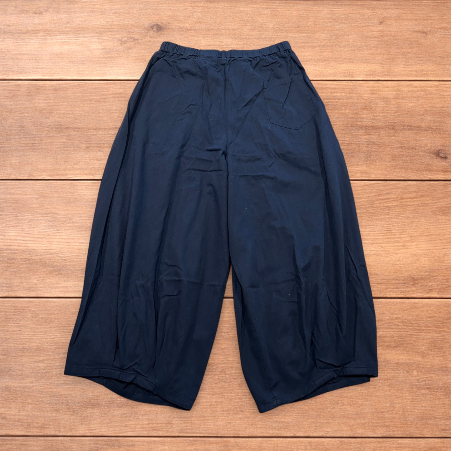 Incredible super baggy wide leg parachute trousers in dark blue wash.