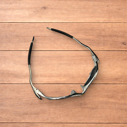 Insane metal frame sunglasses in silver with purple lense.