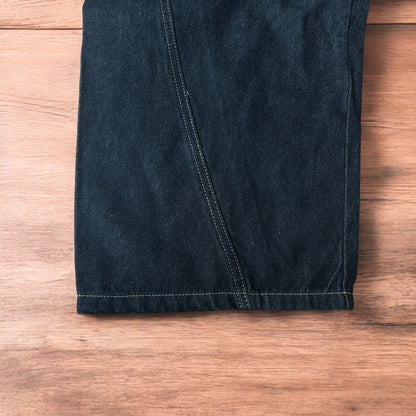 Incredible vintage style baggy wide leg skater fit jeans with leopard print in dark blue.