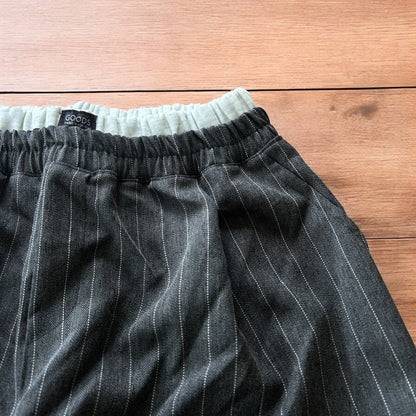 Lovely baggy wide leg pinstripe lounge pants trousers in dark grey.