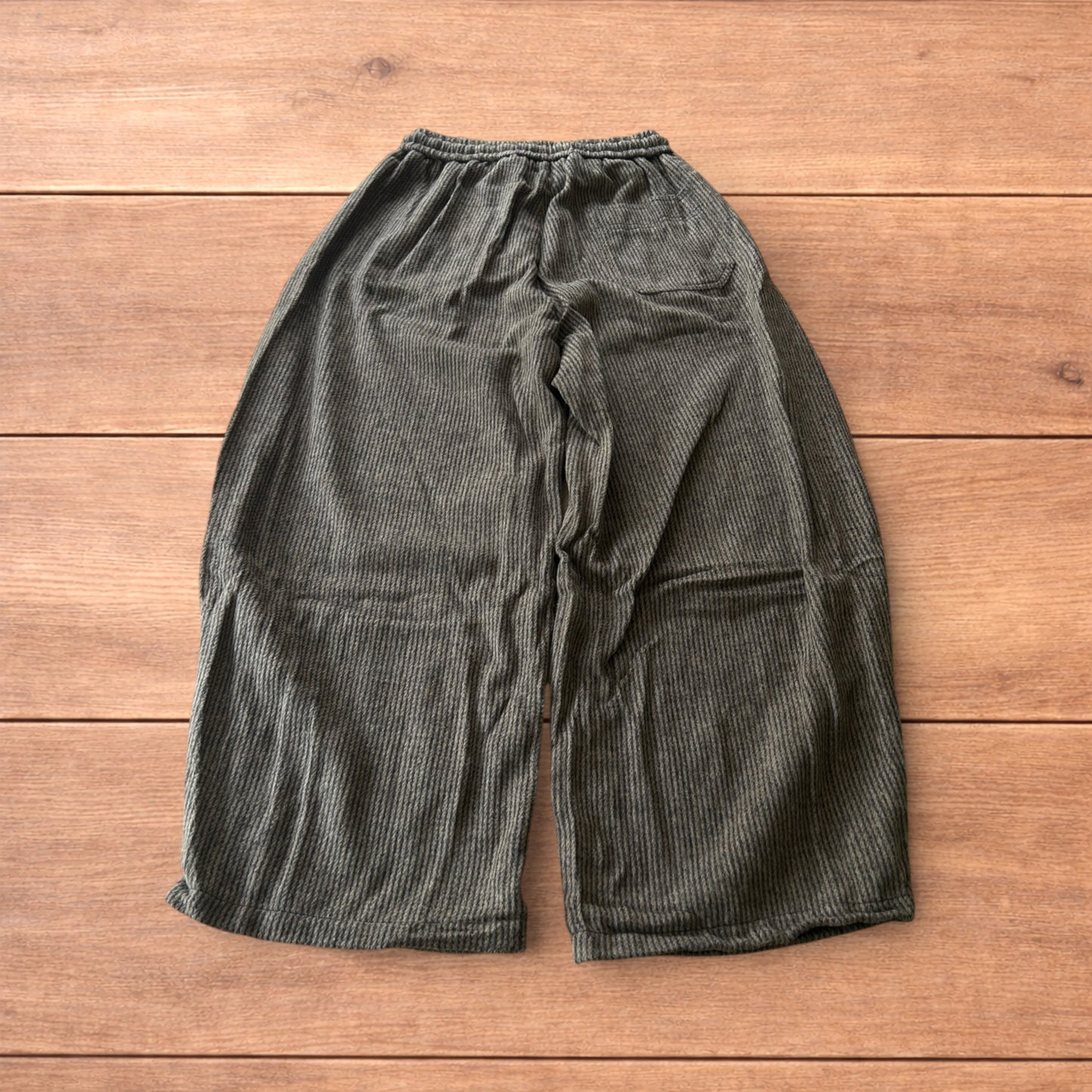 Lovely baggy wide leg woolly lounge pants joggers with stripes in brown.