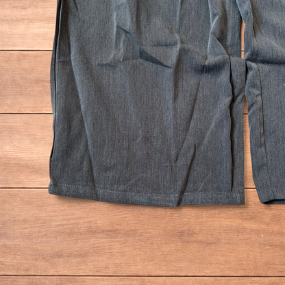 Vintage style baggy wide leg tailored trousers in mid grey.
