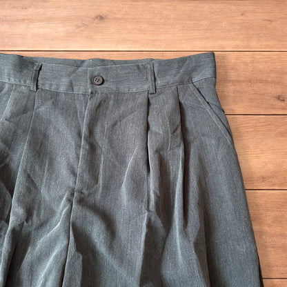 Vintage style baggy wide leg tailored trousers in mid grey.
