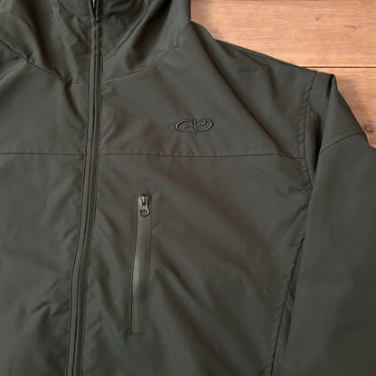 Incredible outdoor zip up shell jacket coat in black.