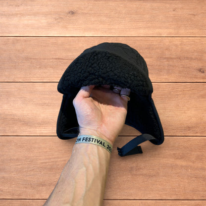 Insane Russian Trapper Korean padded fluffy hat cap in black.