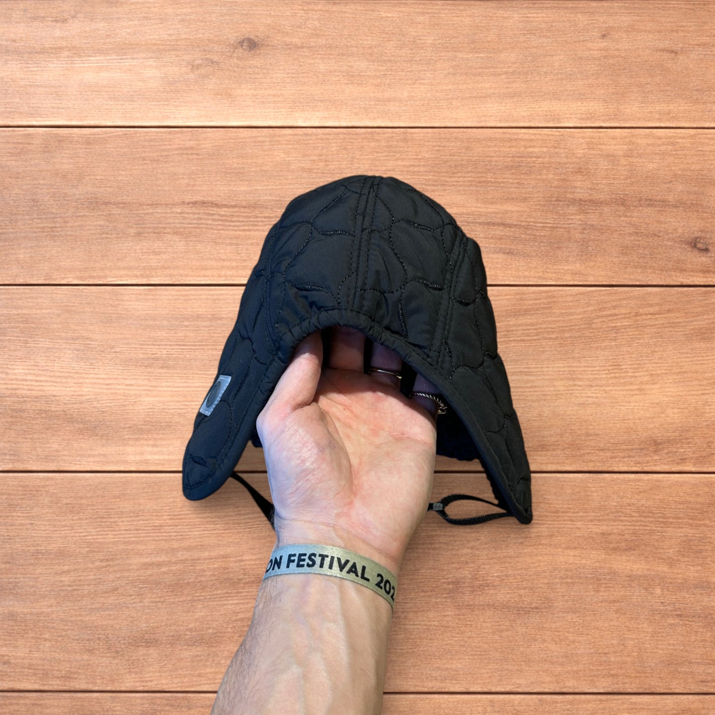Insane Russian Trapper Korean padded fluffy hat cap in black.
