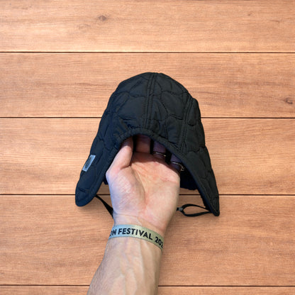 Insane Russian Trapper Korean padded fluffy hat cap in black.