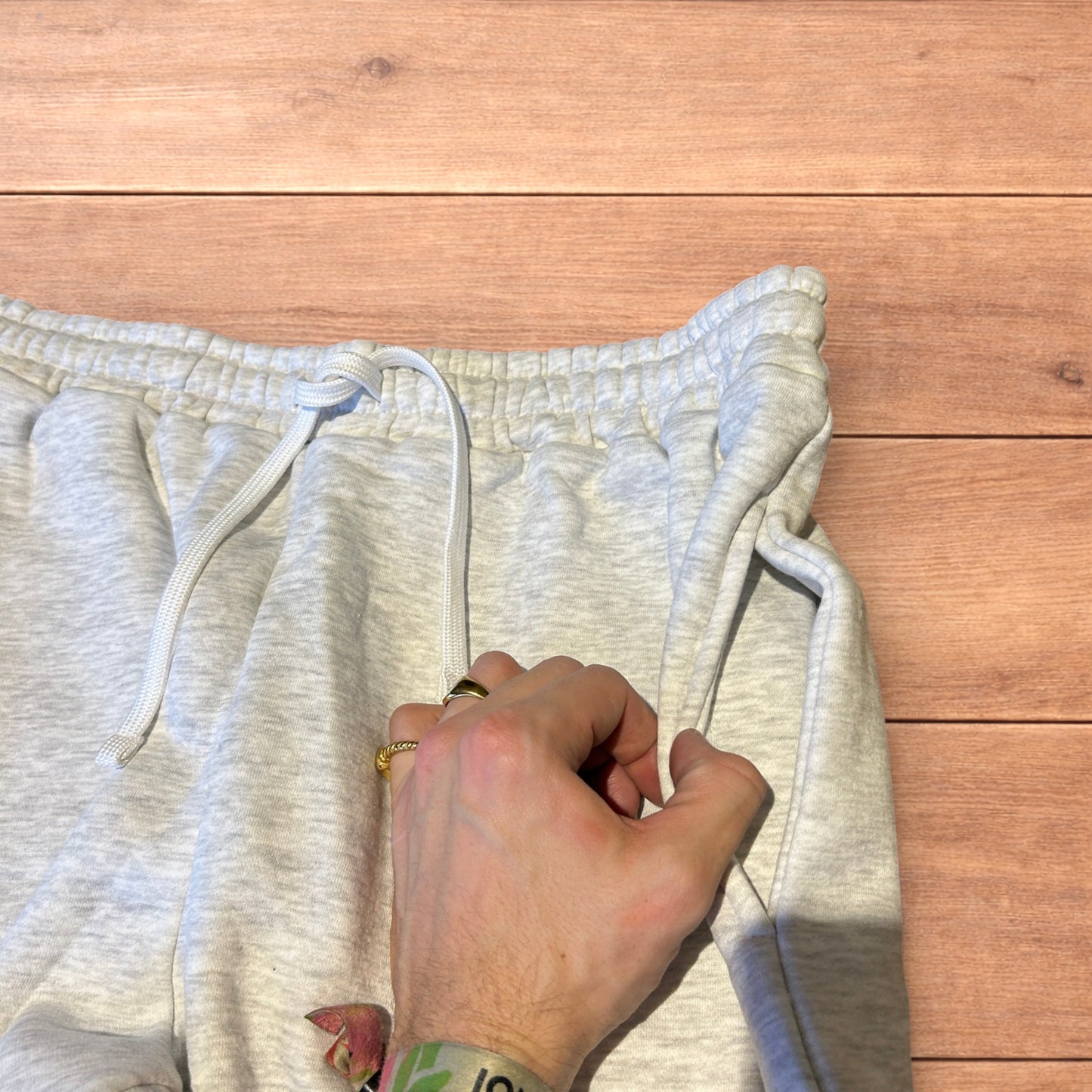 Incredible baggy wide leg Korean joggers in marl grey.