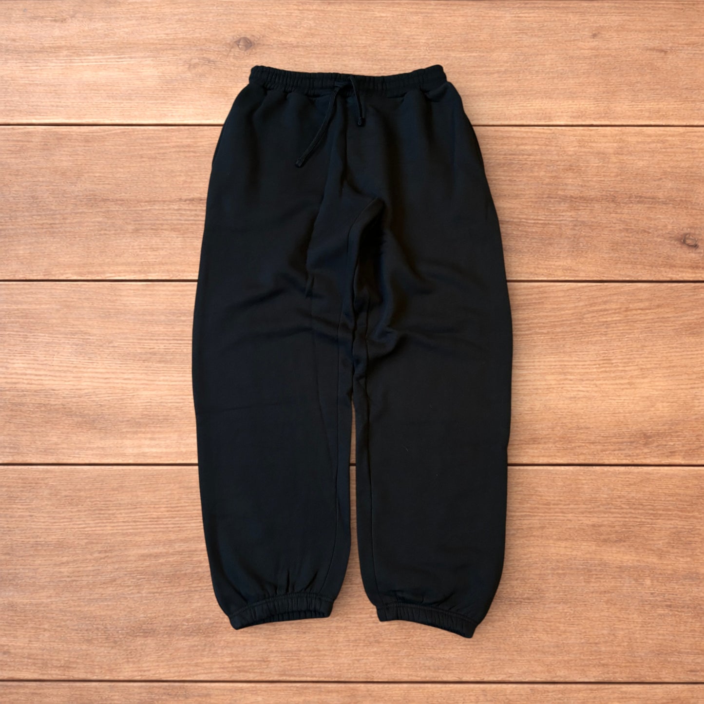 Incredible baggy wide leg Korean joggers in black.