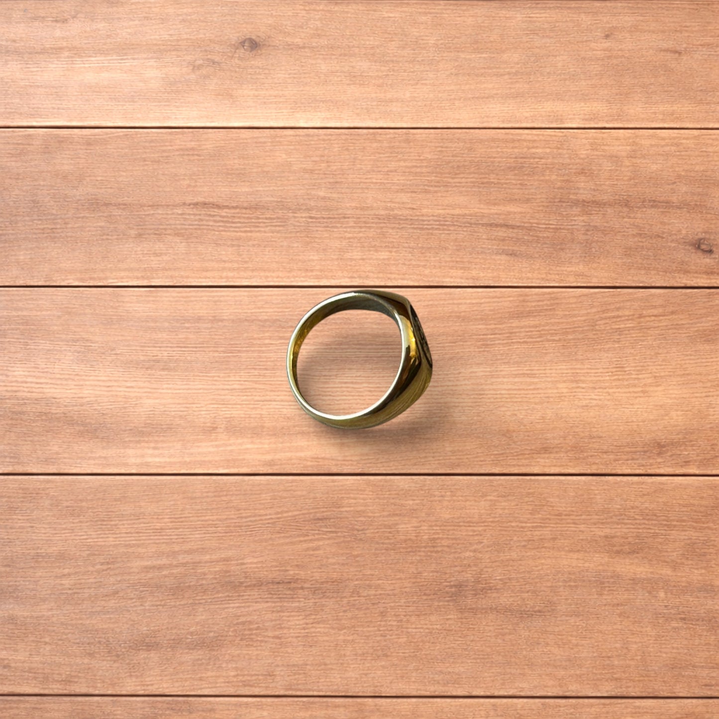 Lovely stainless steel gold Butt Club women figure signet ring.