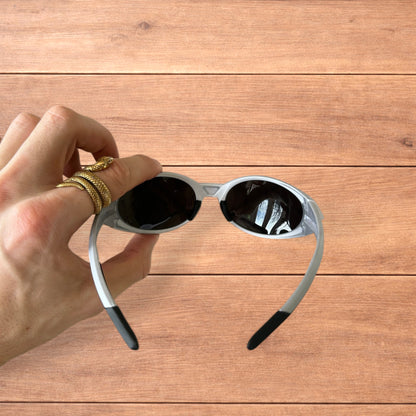 Insane mirrored polarised sunglasses in silver with black lense.