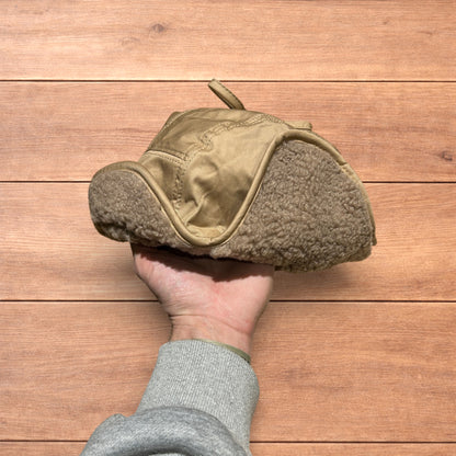 Insane Russian Trapper Korean padded fluffy hat cap in khaki/brown.