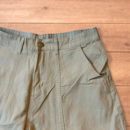 Vintage Military style baggy wide leg cargo trousers in beige.