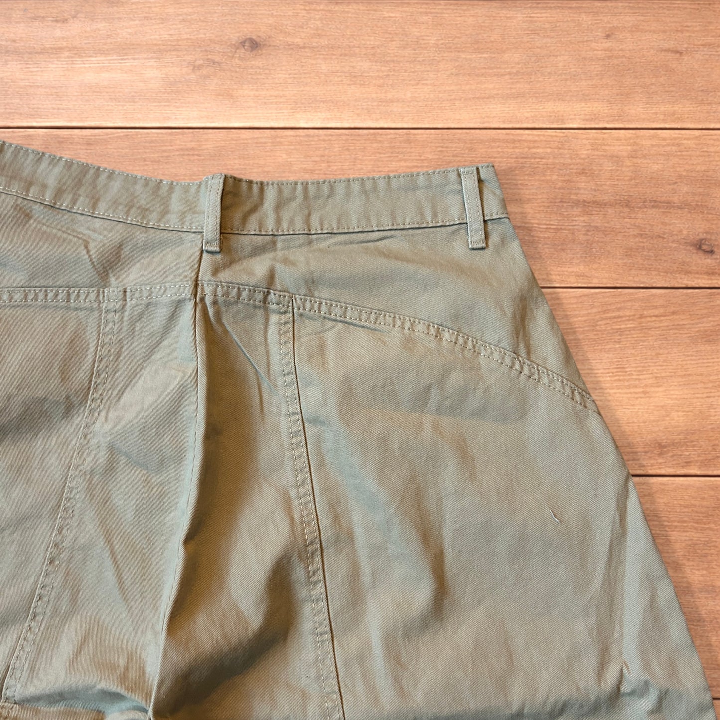 Vintage Military style baggy wide leg cargo trousers in beige.