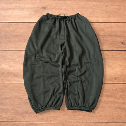 Super baggy wide leg Korean joggers in khaki green.