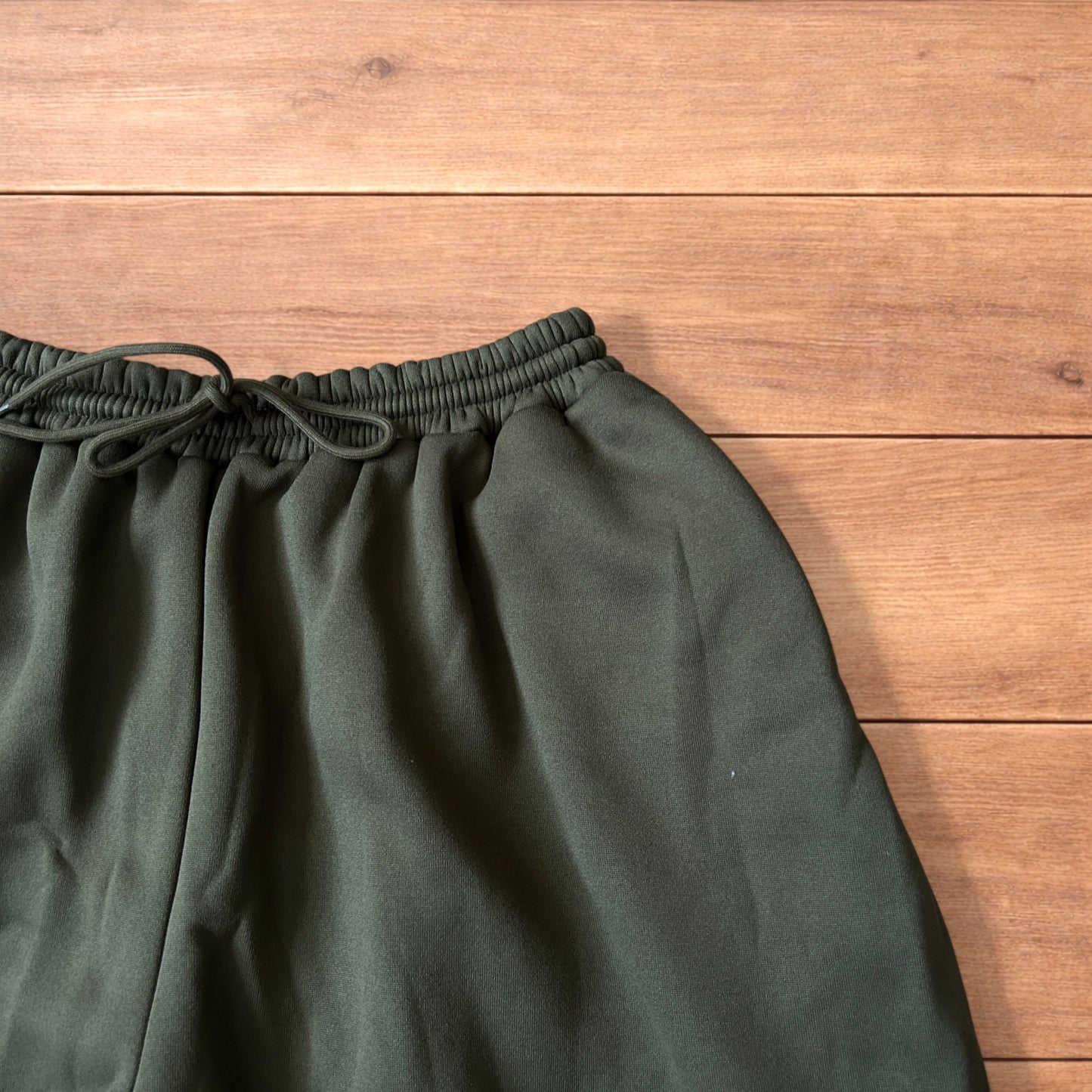 Super baggy wide leg Korean joggers in khaki green.