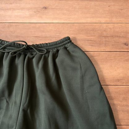 Super baggy wide leg Korean joggers in khaki green.