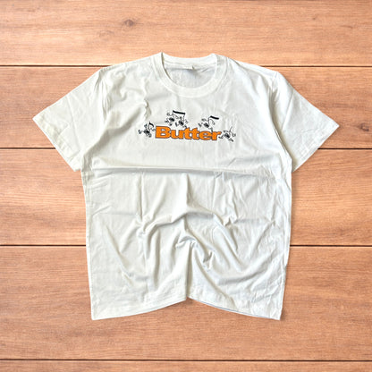 Butter skate relaxed fit graphic tshirt in white.