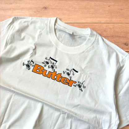 Butter skate relaxed fit graphic tshirt in white.