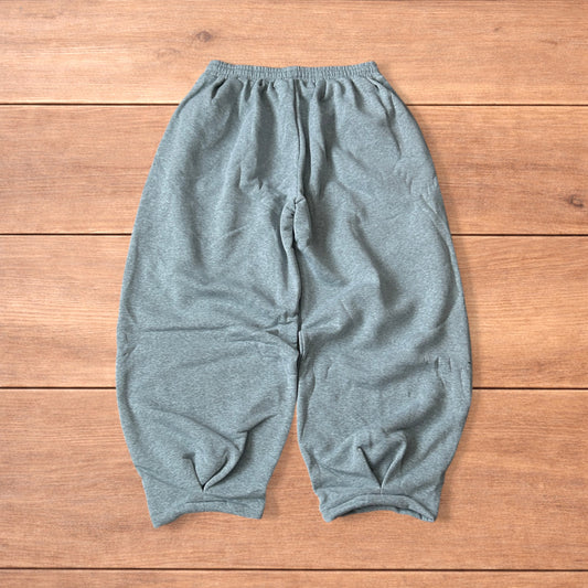 Lovely super baggy wide leg Japanese joggers in marl grey.