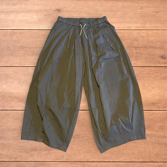 Incredible super baggy wide leg parachute trousers in dark grey wash.