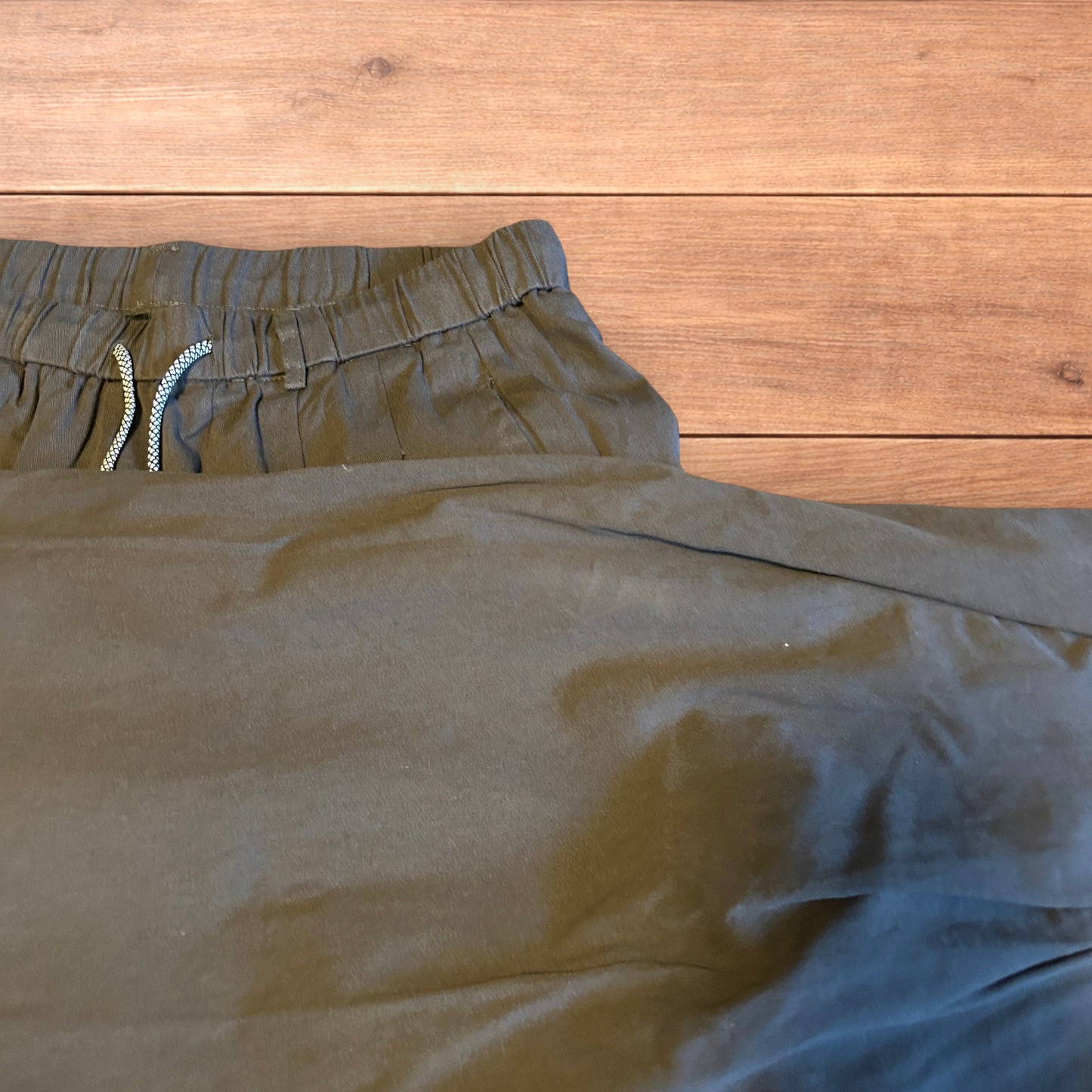 Incredible super baggy wide leg parachute trousers in dark grey wash.